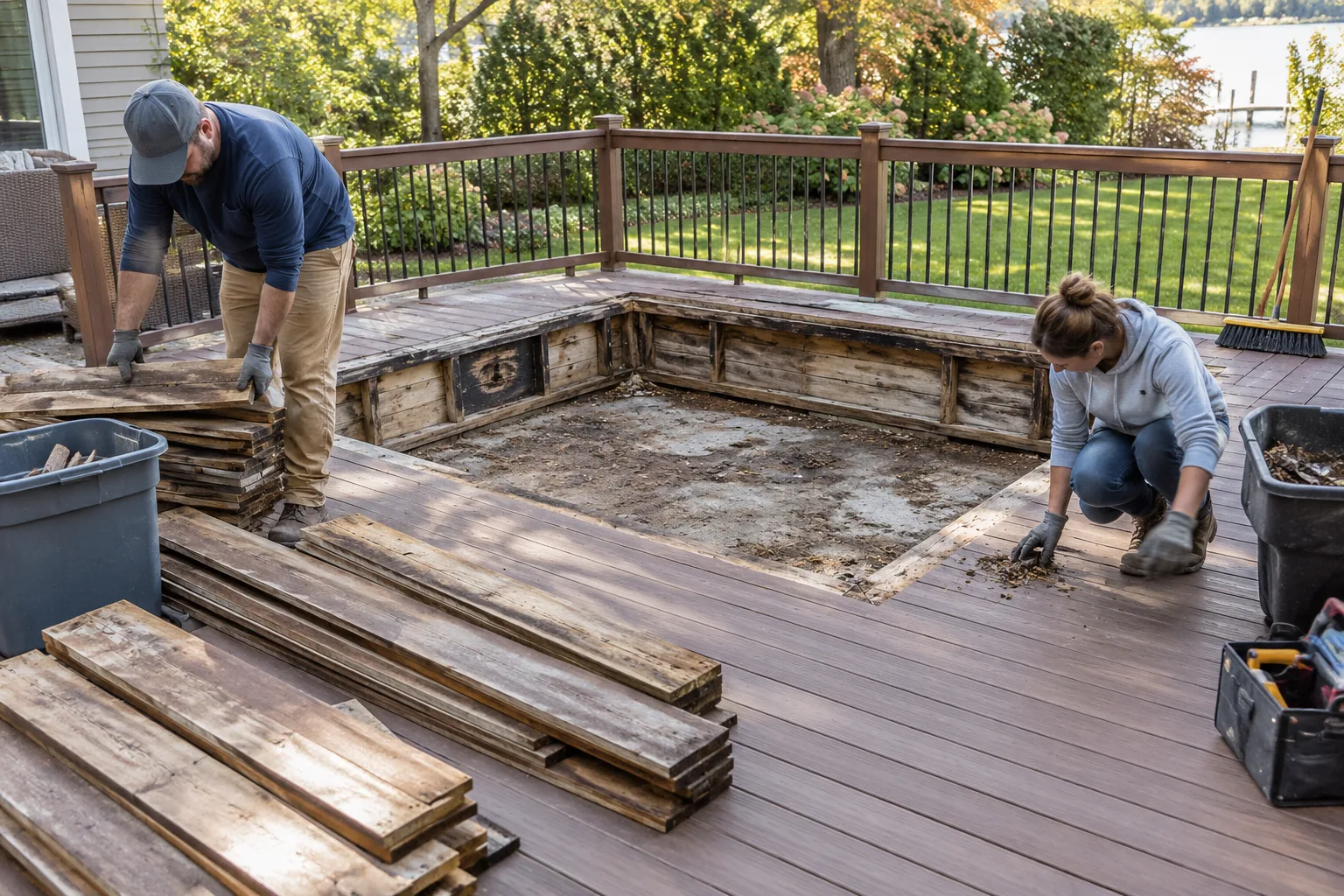 Hot Tub Deck Removal preparation